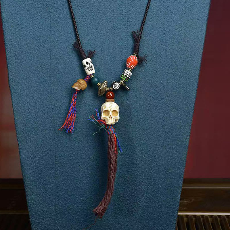BWOOOH Tibetan Skull The Lord Of The Corpse Forest Keep Away Evil Spirits Necklace Pendant