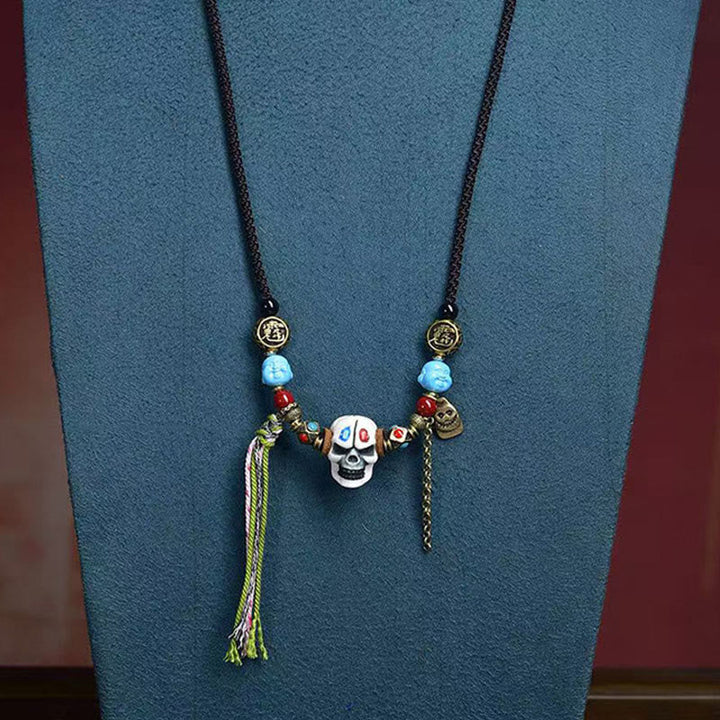 BWOOOH Tibetan Skull The Lord Of The Corpse Forest Keep Away Evil Spirits Necklace Pendant