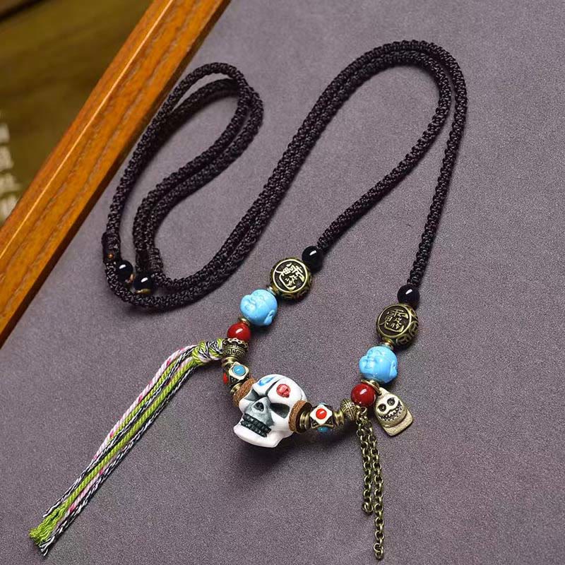 BWOOOH Tibetan Skull The Lord Of The Corpse Forest Keep Away Evil Spirits Necklace Pendant