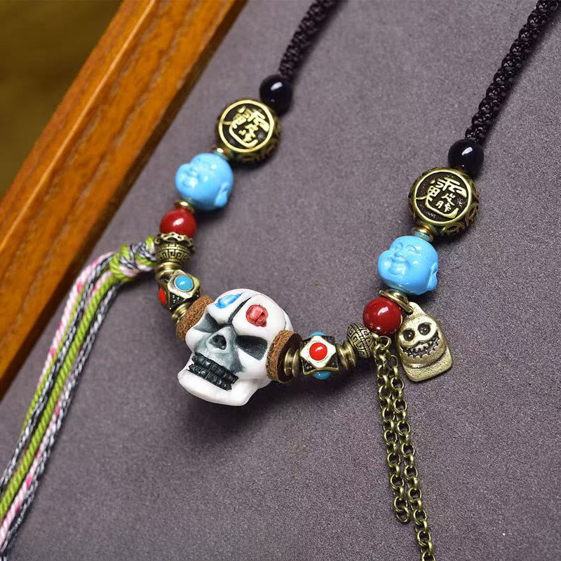 BWOOOH Tibetan Skull The Lord Of The Corpse Forest Keep Away Evil Spirits Necklace Pendant
