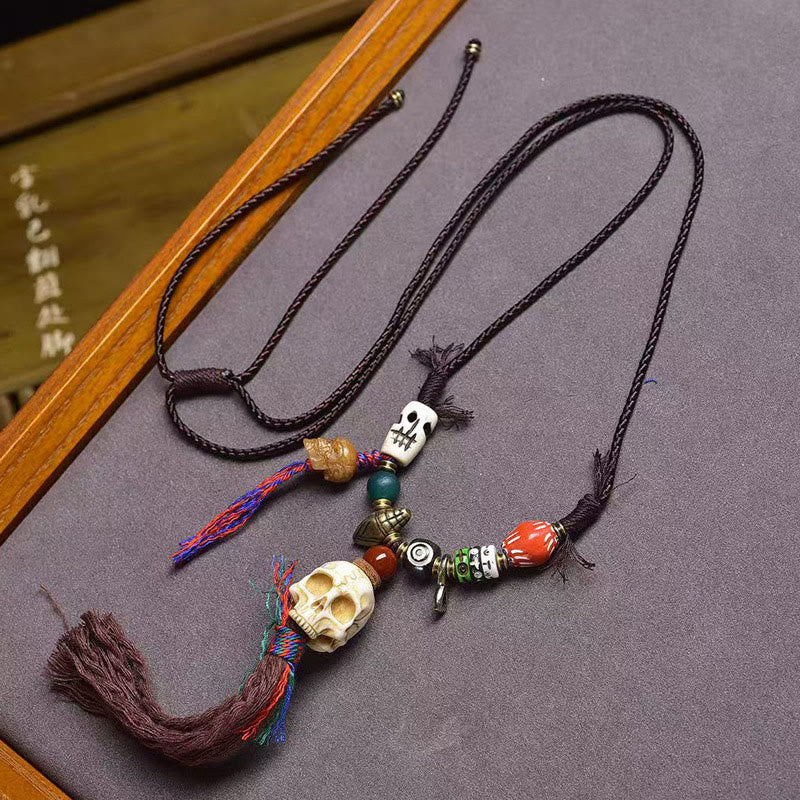BWOOOH Tibetan Skull The Lord Of The Corpse Forest Keep Away Evil Spirits Necklace Pendant