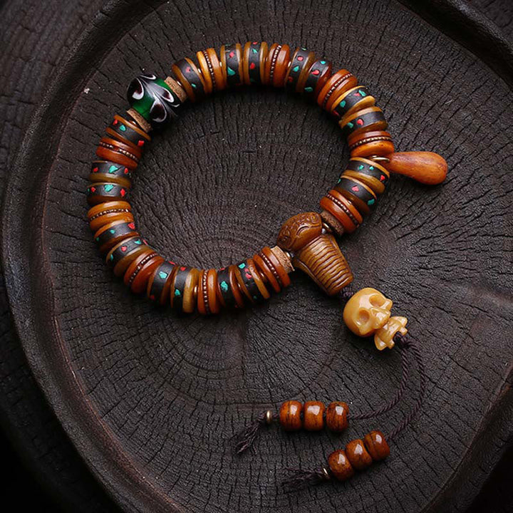 Buddha Stones Tibet Bone Beads The Lord Of The Corpse Forest Reminders of Our Impermanence Bracelet