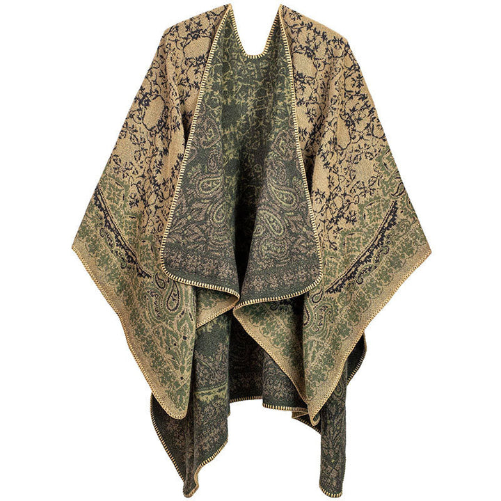 Buddha Stones Tibetan Color Contrast Design Paisley Floral Pattern Cozy Scarf Unisex Shawl
