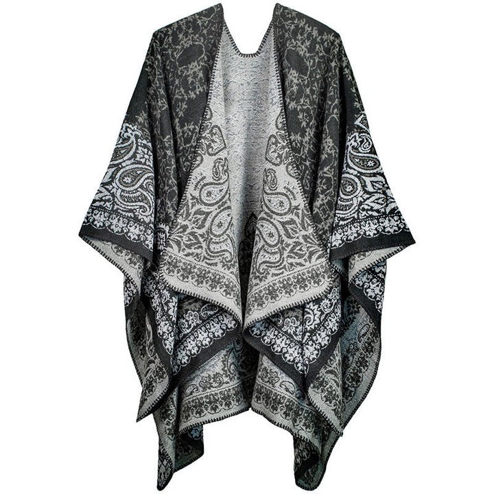 Buddha Stones Tibetan Color Contrast Design Paisley Floral Pattern Cozy Scarf Unisex Shawl