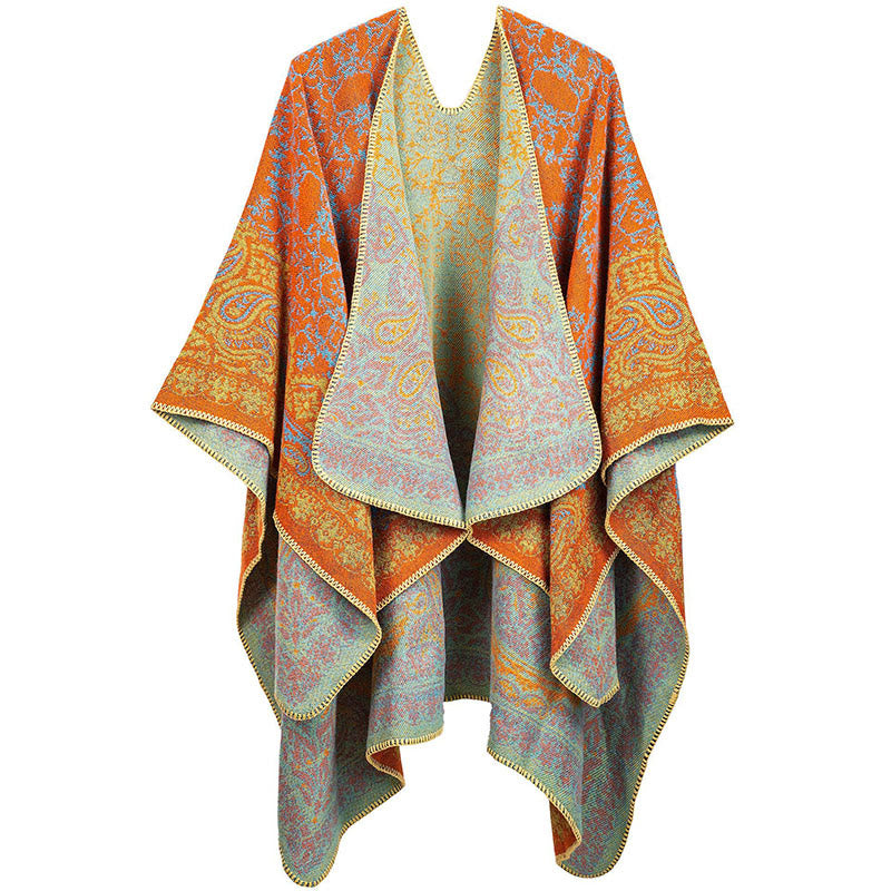 Buddha Stones Tibetan Color Contrast Design Paisley Floral Pattern Cozy Scarf Unisex Shawl