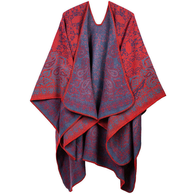 Buddha Stones Tibetan Color Contrast Design Paisley Floral Pattern Cozy Scarf Unisex Shawl
