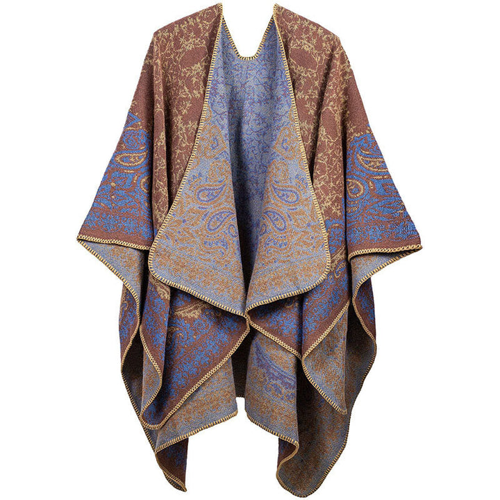 Buddha Stones Tibetan Color Contrast Design Paisley Floral Pattern Cozy Scarf Unisex Shawl