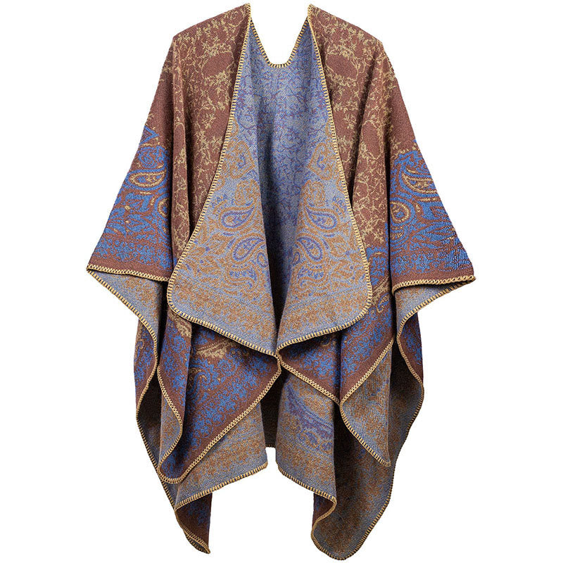 Buddha Stones Tibetan Color Contrast Design Paisley Floral Pattern Cozy Scarf Unisex Shawl