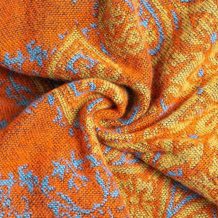 Buddha Stones Tibetan Color Contrast Design Paisley Floral Pattern Cozy Scarf Unisex Shawl