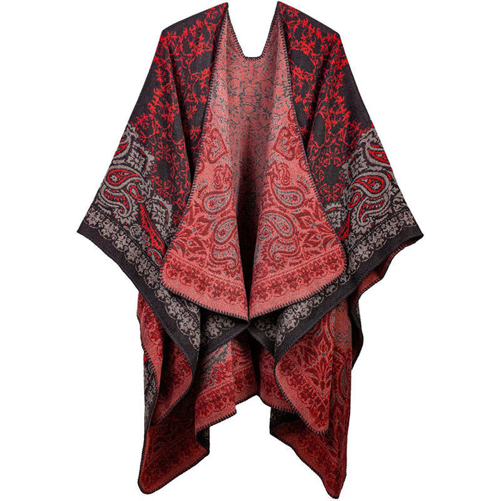 Buddha Stones Tibetan Color Contrast Design Paisley Floral Pattern Cozy Scarf Unisex Shawl