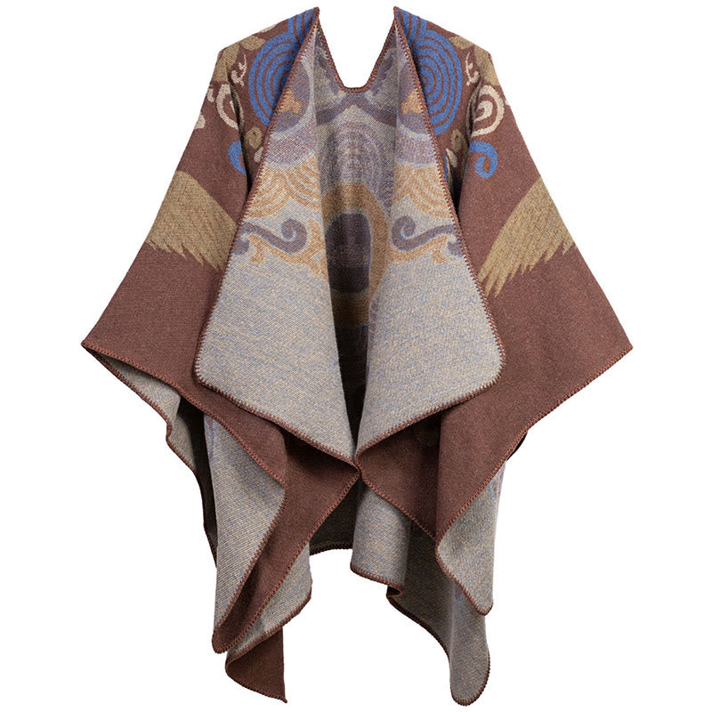 BWOOOH Tibetan Open Front Auspicious Cloud Crane Pattern 
