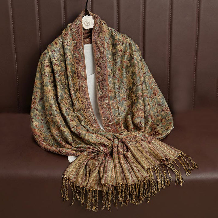 BWOOOH Ethnic Daily Tibetan Paisley Pattern Tassel Cozy S
