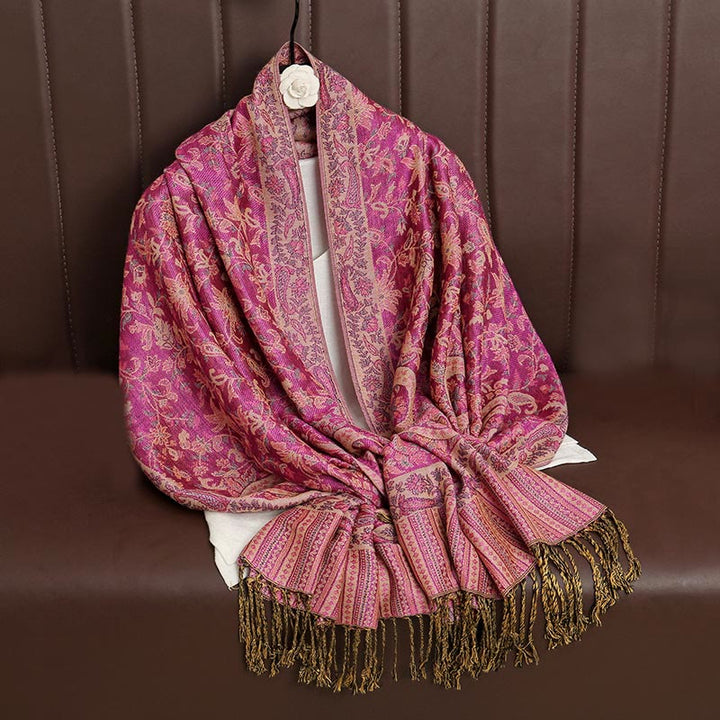 BWOOOH Ethnic Daily Tibetan Paisley Pattern Tassel Cozy S