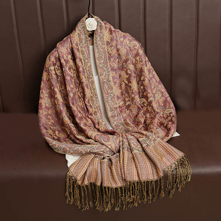BWOOOH Ethnic Daily Tibetan Paisley Pattern Tassel Cozy S