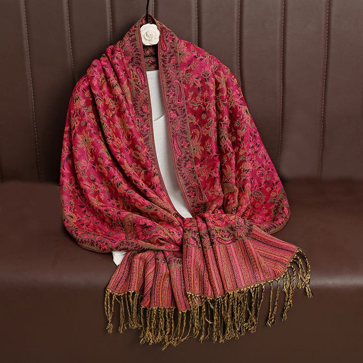 BWOOOH Ethnic Daily Tibetan Paisley Pattern Tassel Cozy S
