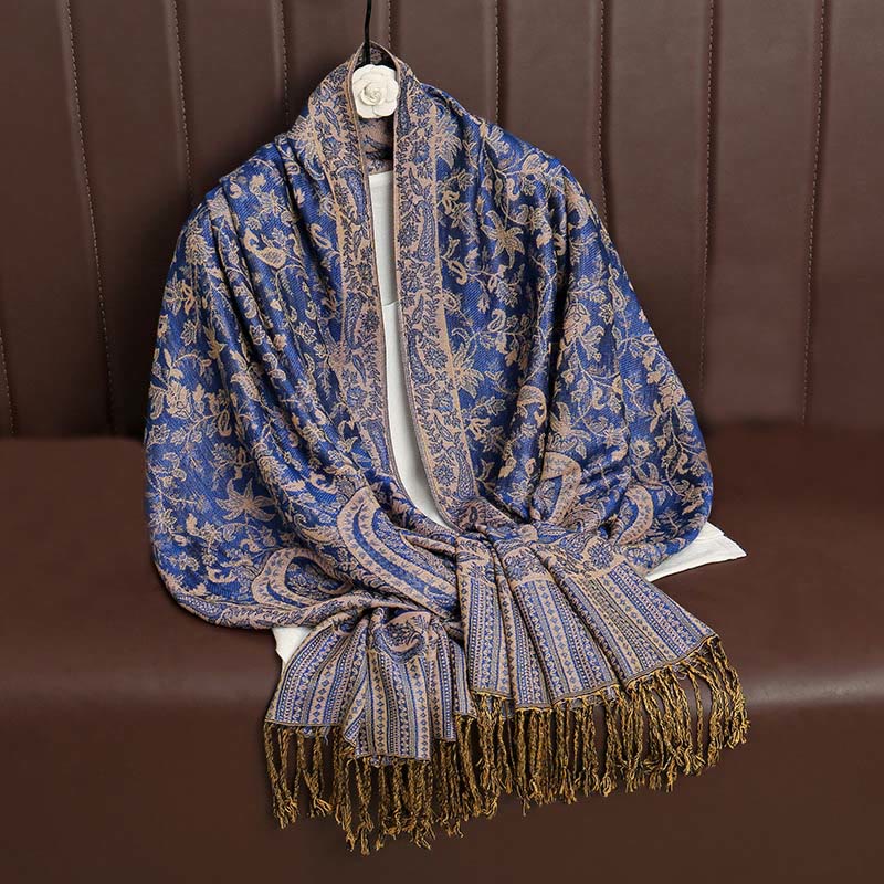 BWOOOH Ethnic Daily Tibetan Paisley Pattern Tassel Cozy S