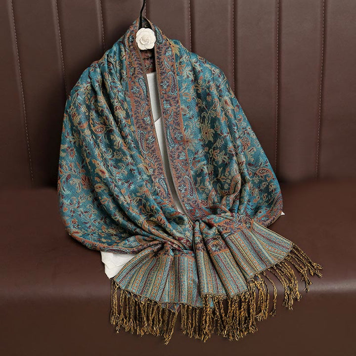 BWOOOH Ethnic Daily Tibetan Paisley Pattern Tassel Cozy S