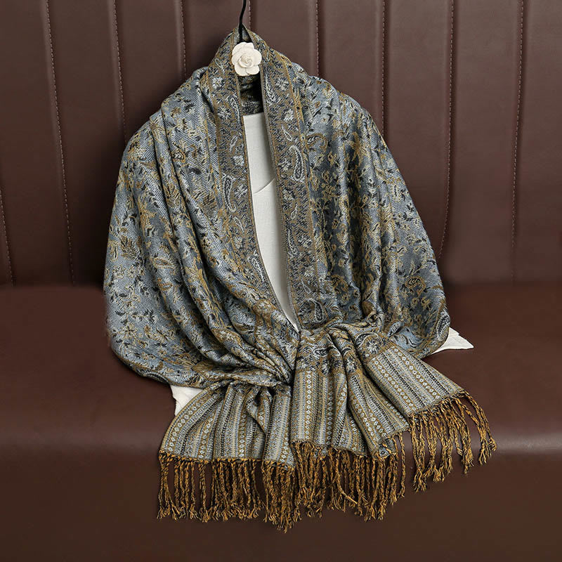 BWOOOH Ethnic Daily Tibetan Paisley Pattern Tassel Cozy S