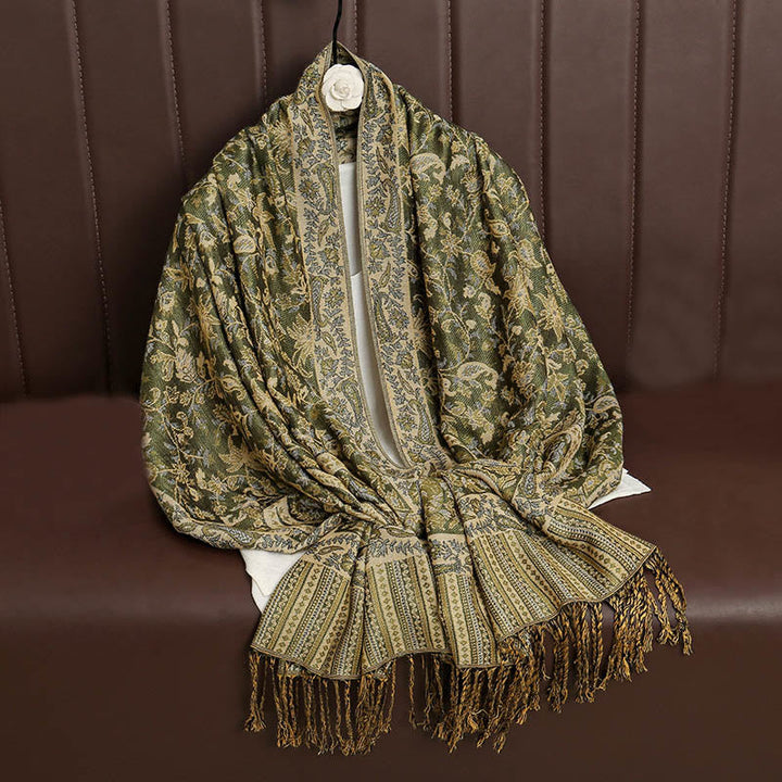 BWOOOH Ethnic Daily Tibetan Paisley Pattern Tassel Cozy S