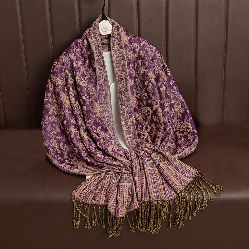 BWOOOH Ethnic Daily Tibetan Paisley Pattern Tassel Cozy S