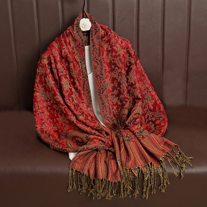BWOOOH Ethnic Daily Tibetan Paisley Pattern Tassel Cozy S