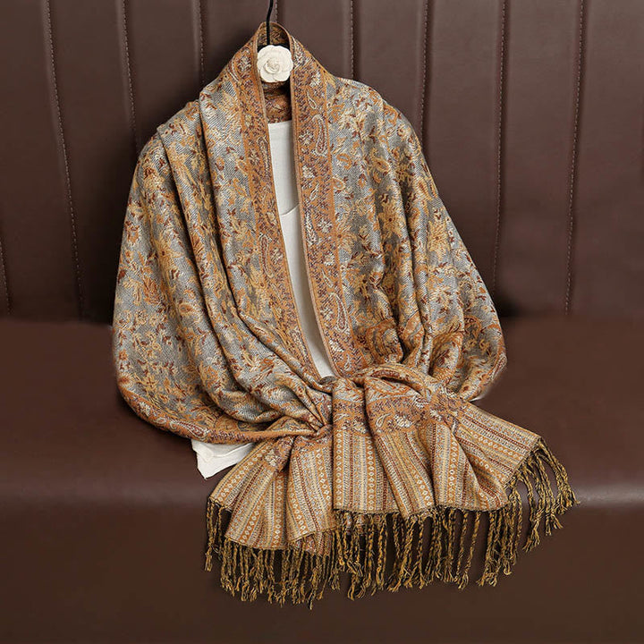 BWOOOH Ethnic Daily Tibetan Paisley Pattern Tassel Cozy S