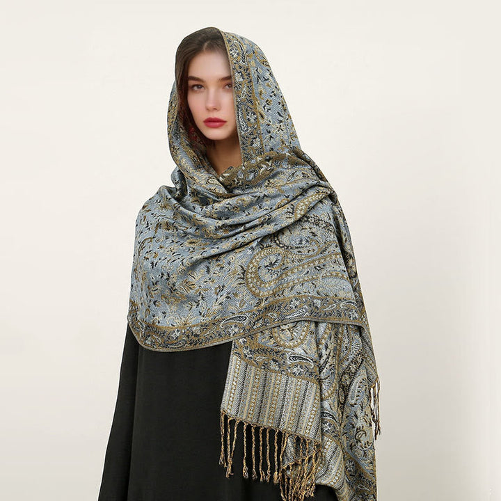 BWOOOH Ethnic Daily Tibetan Paisley Pattern Tassel Cozy S