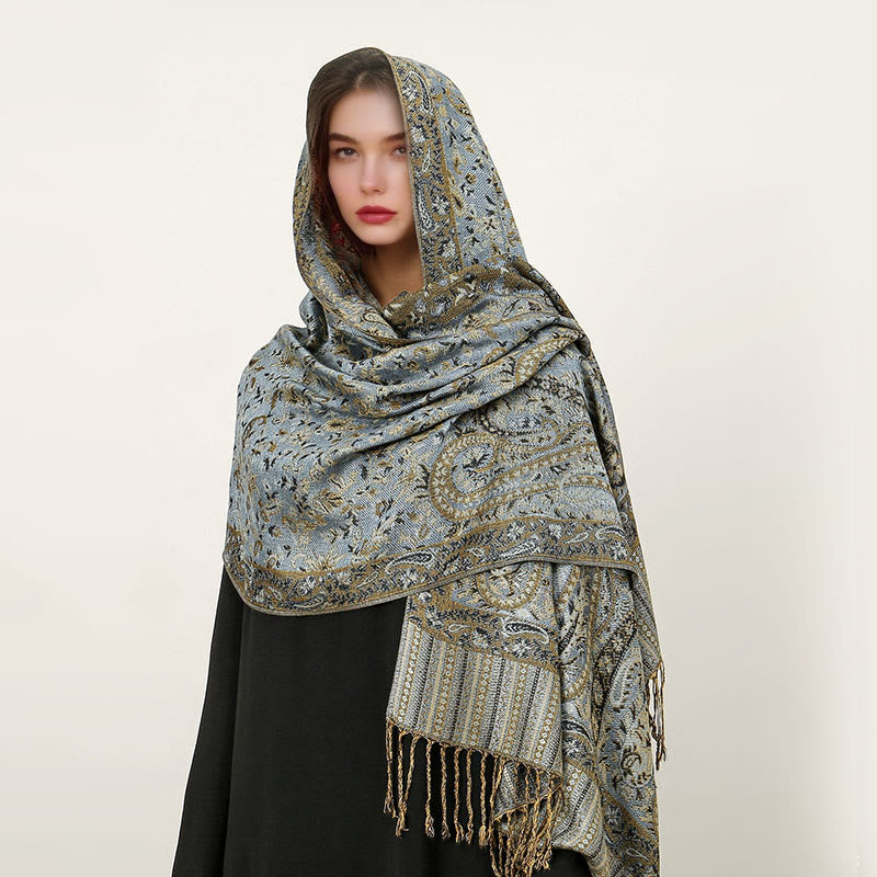 BWOOOH Ethnic Daily Tibetan Paisley Pattern Tassel Cozy S