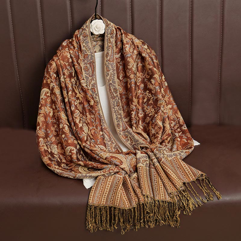 BWOOOH Ethnic Daily Tibetan Paisley Pattern Tassel Cozy S