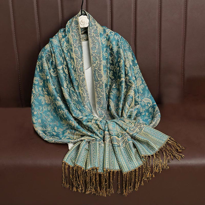 BWOOOH Ethnic Daily Tibetan Paisley Pattern Tassel Cozy S