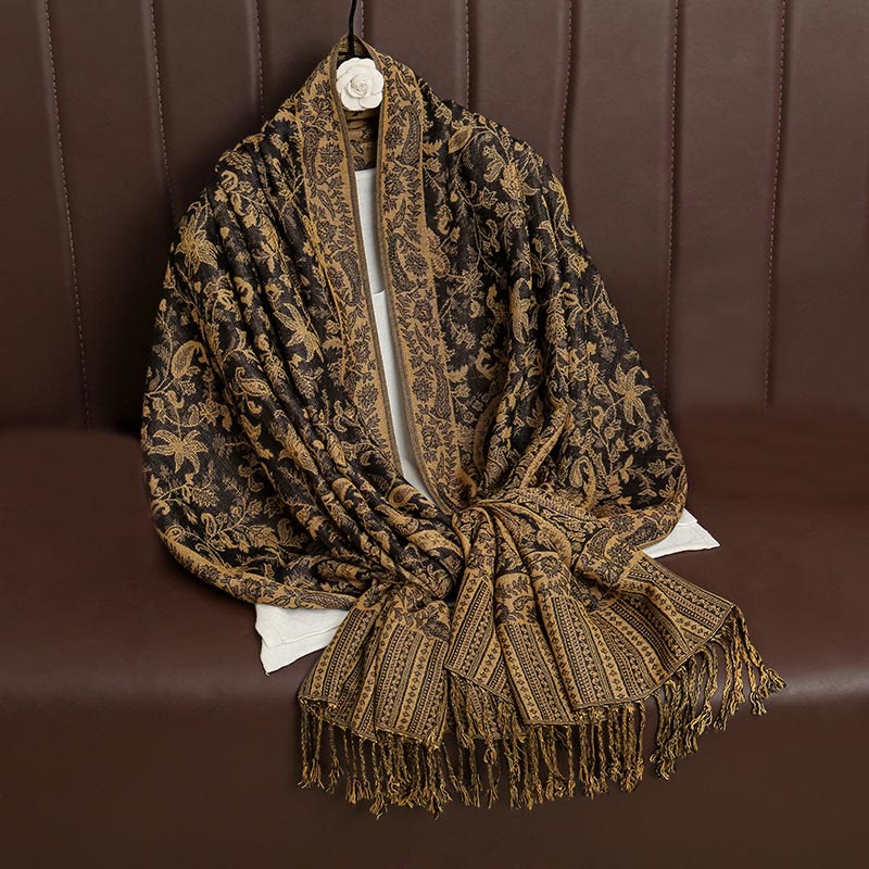 BWOOOH Ethnic Daily Tibetan Paisley Pattern Tassel Cozy S