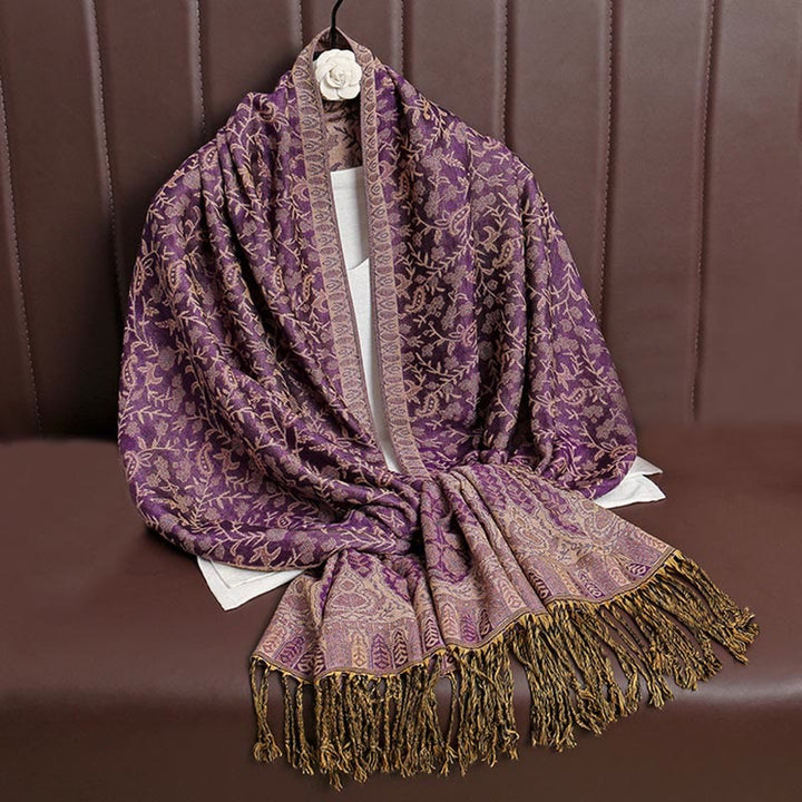 BWOOOH Tibetan Jacquard Paisley Flower Pattern Color Cont
