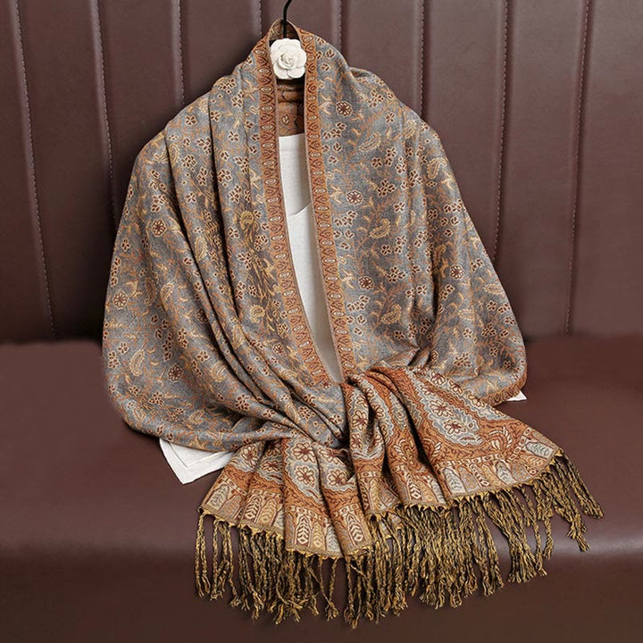 BWOOOH Tibetan Jacquard Paisley Flower Pattern Color Cont