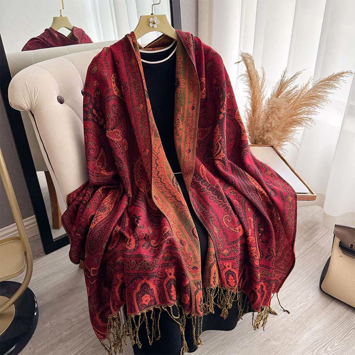 BWOOOH Spring Floral Paisley Pattern Scarf Shawl With Tas