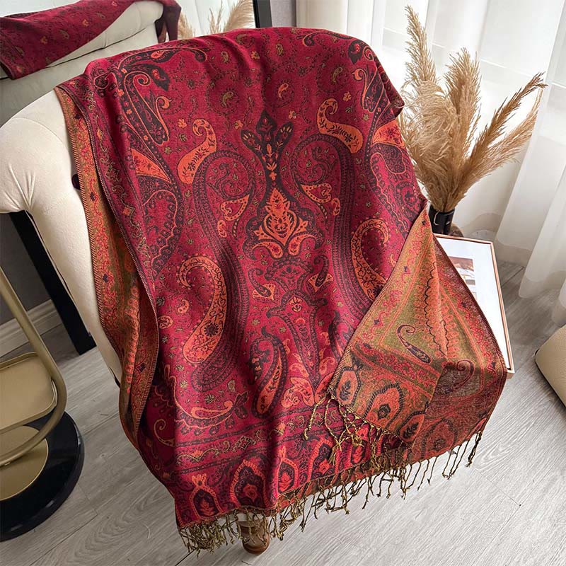 BWOOOH Spring Floral Paisley Pattern Scarf Shawl With Tas