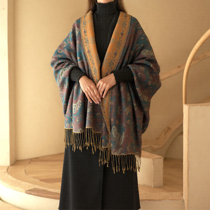 BWOOOH Spring Floral Paisley Pattern Scarf Shawl With Tas
