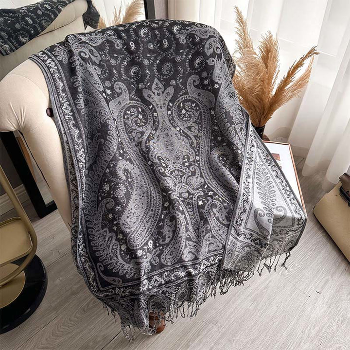 BWOOOH Spring Floral Paisley Pattern Scarf Shawl With Tas