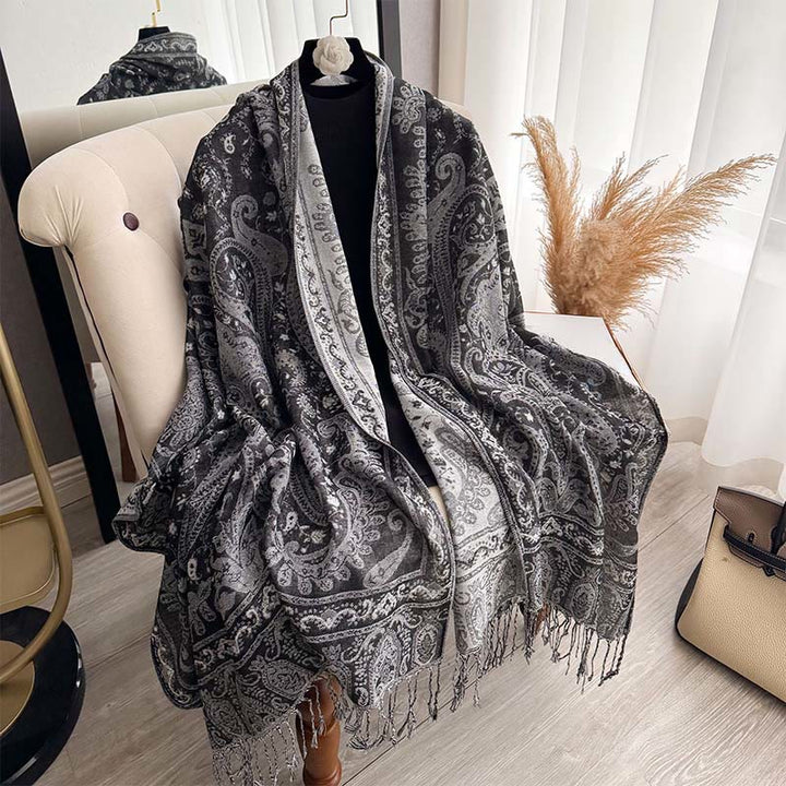 BWOOOH Spring Floral Paisley Pattern Scarf Shawl With Tas