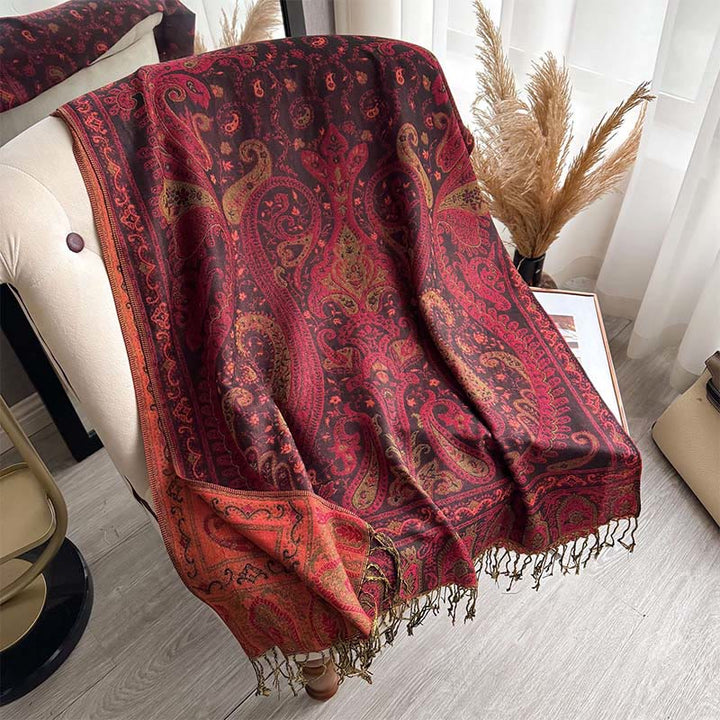 BWOOOH Spring Floral Paisley Pattern Scarf Shawl With Tas