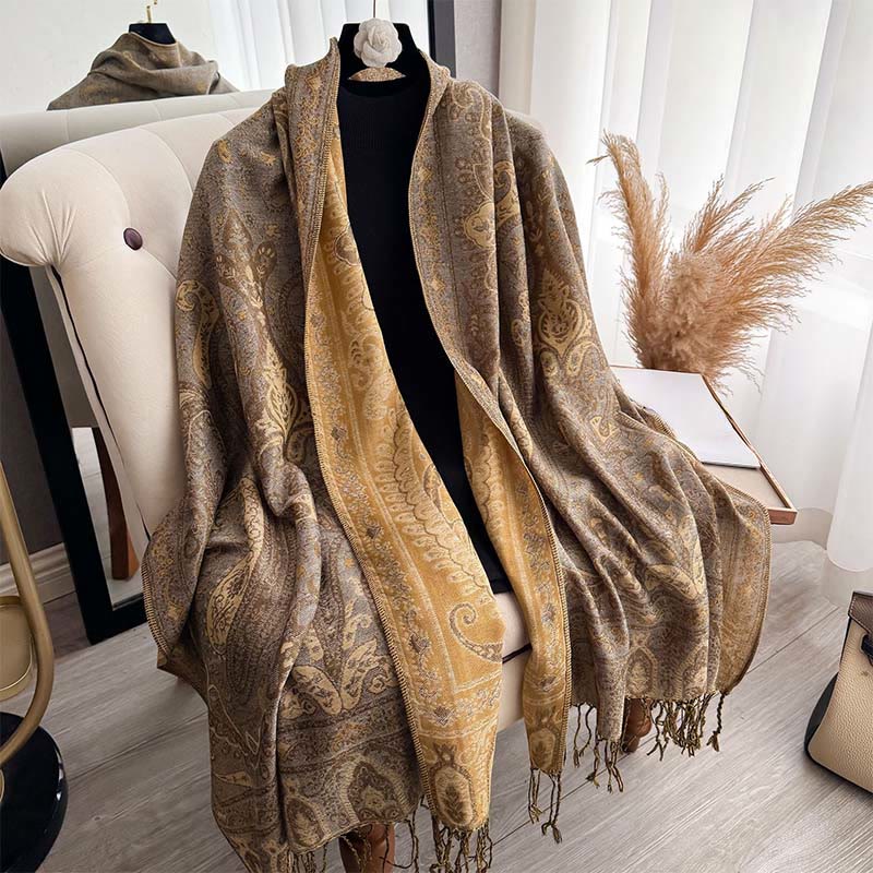 BWOOOH Spring Floral Paisley Pattern Scarf Shawl With Tas