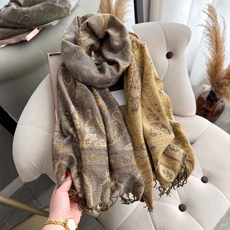 BWOOOH Spring Floral Paisley Pattern Scarf Shawl With Tas