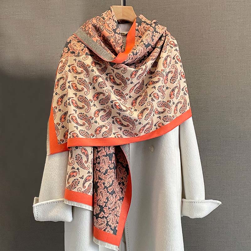 Buddha Stones Thermal Ethnic Paisley Color Contrast Patchwork Pattern Soft Scarf Shawl
