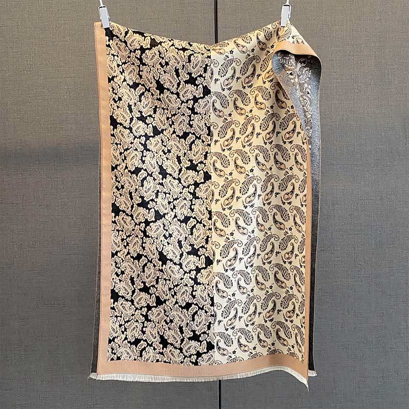 Buddha Stones Thermal Ethnic Paisley Color Contrast Patchwork Pattern Soft Scarf Shawl