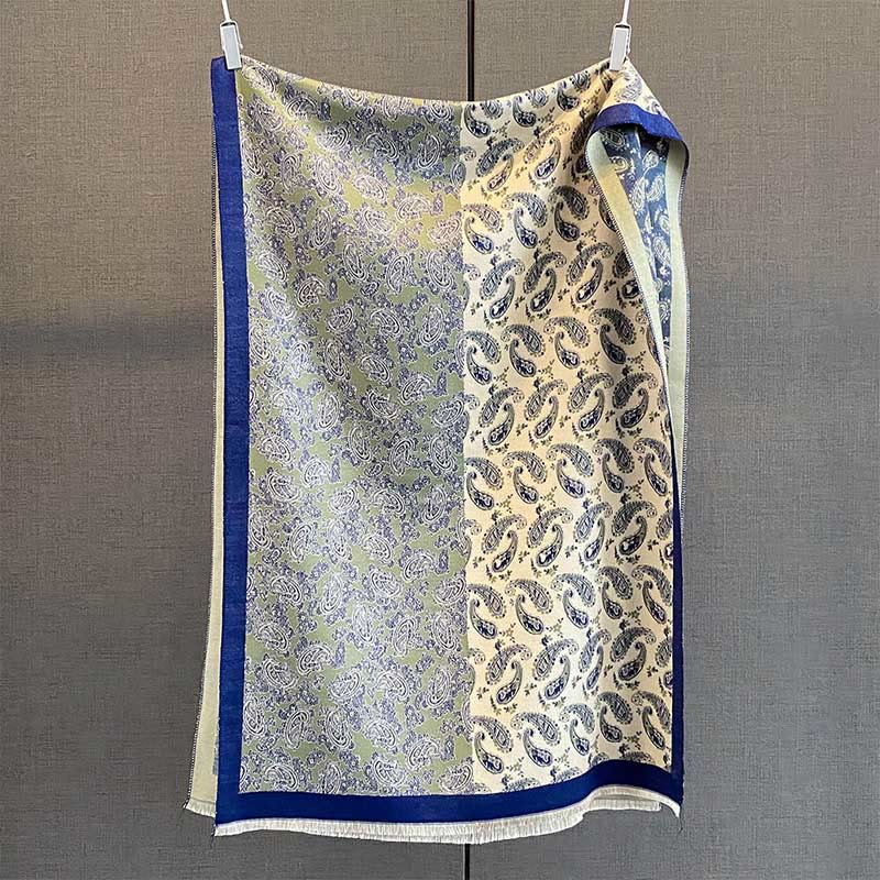 Buddha Stones Thermal Ethnic Paisley Color Contrast Patchwork Pattern Soft Scarf Shawl