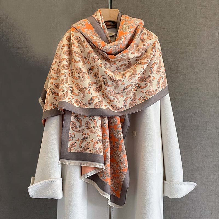 Buddha Stones Thermal Ethnic Paisley Color Contrast Patchwork Pattern Soft Scarf Shawl