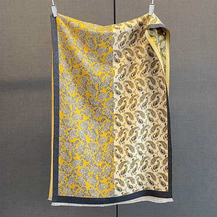 Buddha Stones Thermal Ethnic Paisley Color Contrast Patchwork Pattern Soft Scarf Shawl