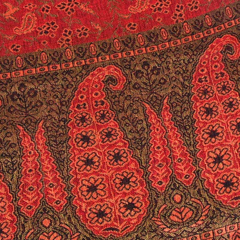 Buddha Stones Jacquard Color Contrast Patchwork Paisley Pattern Tassel Cozy Scarf Shawl
