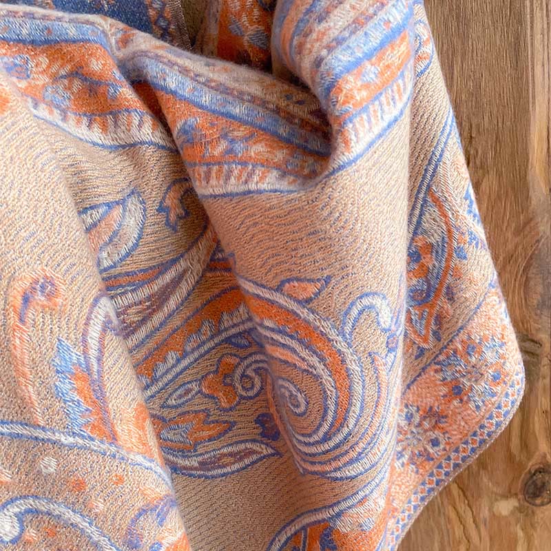 Buddha Stones Winter Commute Thermal Paisley Floral Pattern Tassel Cozy Scarf Shawl