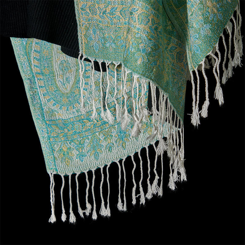 BWOOOH Spring Green Cashew Flower Geometric Stripes Patte