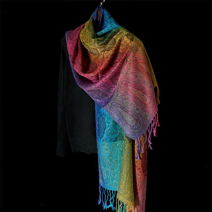 BWOOOH Spring Colorful Gradient Cashew Flower Pattern Tas